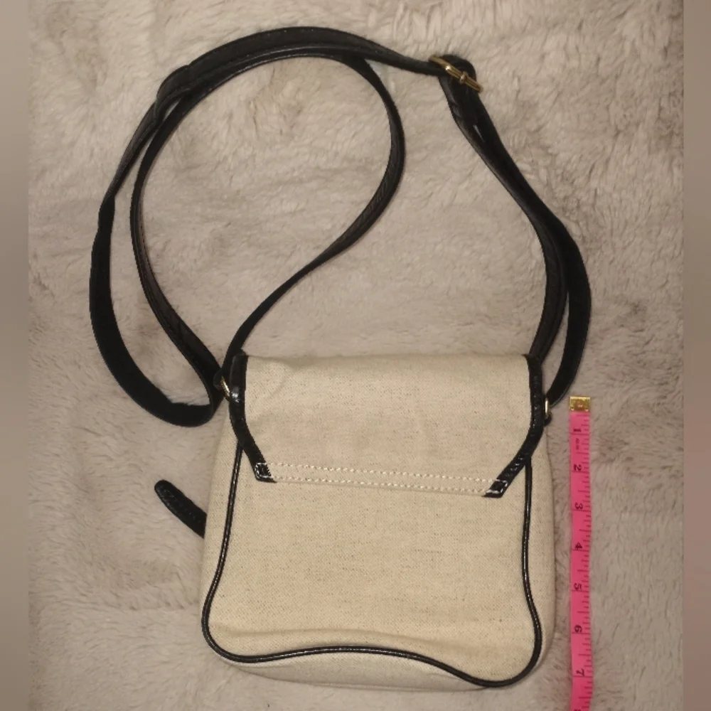 J. Crew Classic Canvas & Leather Casual  Mini Bag W Front Pocket Gold Stud Close